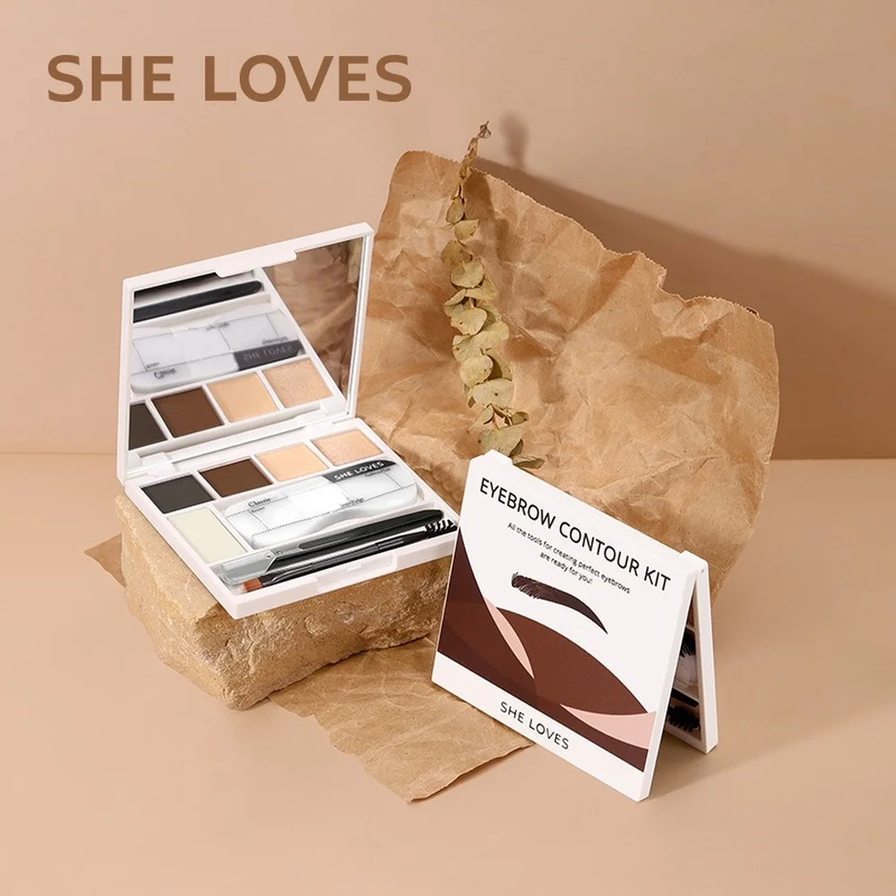 

SHELOVES Brow Styling Set Waterproof Quick-Drying Brow Styling Soap Concealer Highlighter Brow Raincoat Pan