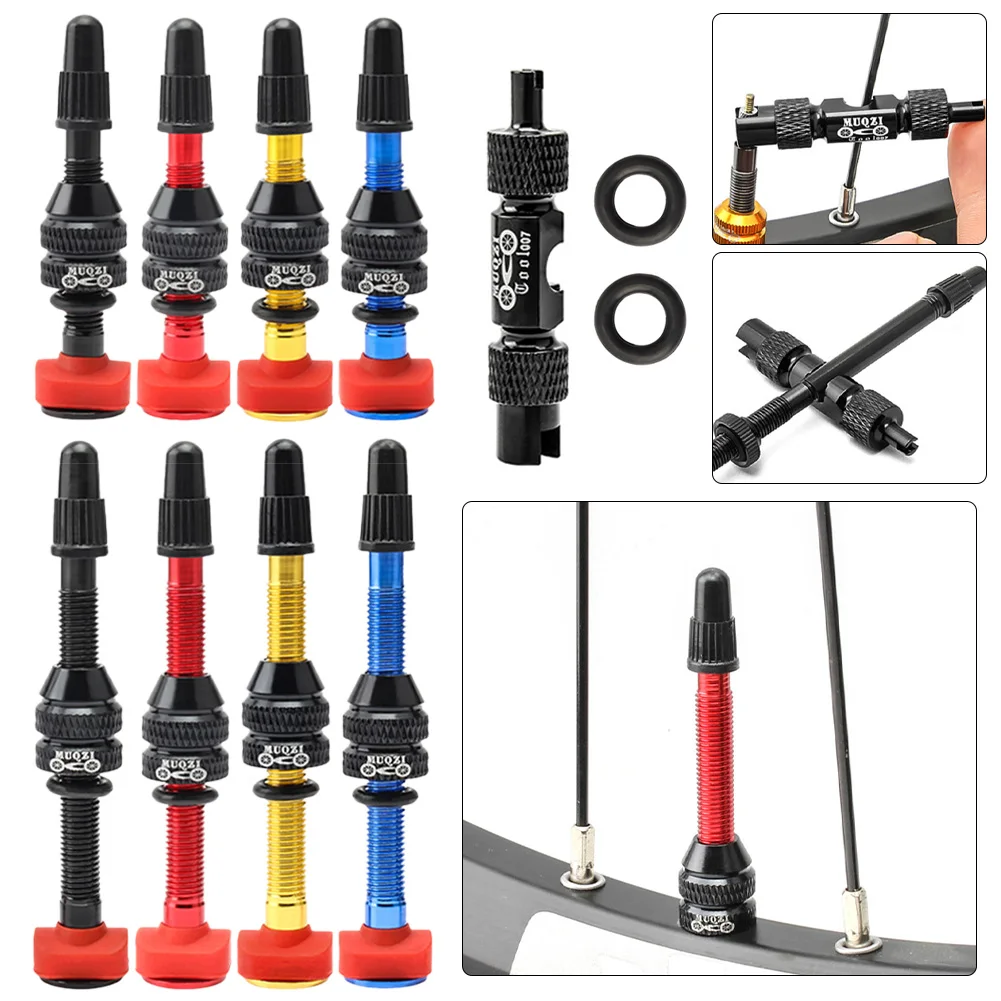 

MTB Road Bike 40mm/60mm Tubeless Tire F/V Presta Valve Aluminum Alloy Tubeless Tyre Valve Core Parts With Valve Tool Bike Part