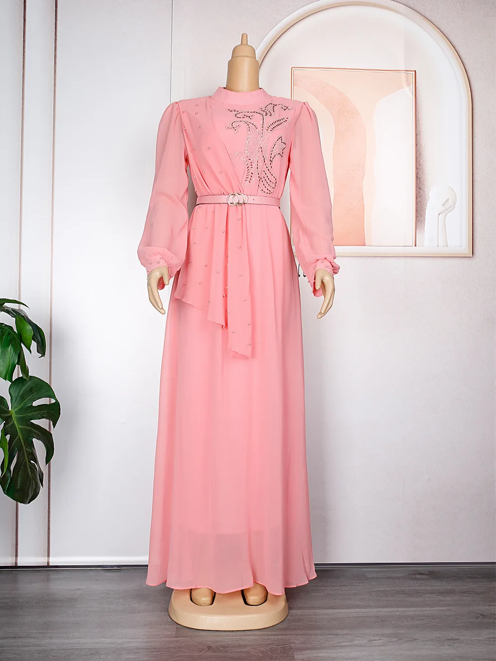 Ramadan Arabic Muslim Evening Party Long Dresses for Women Abaya Dubai Kaftan African Chiffon Maxi Dress Turkey Islam Clothing