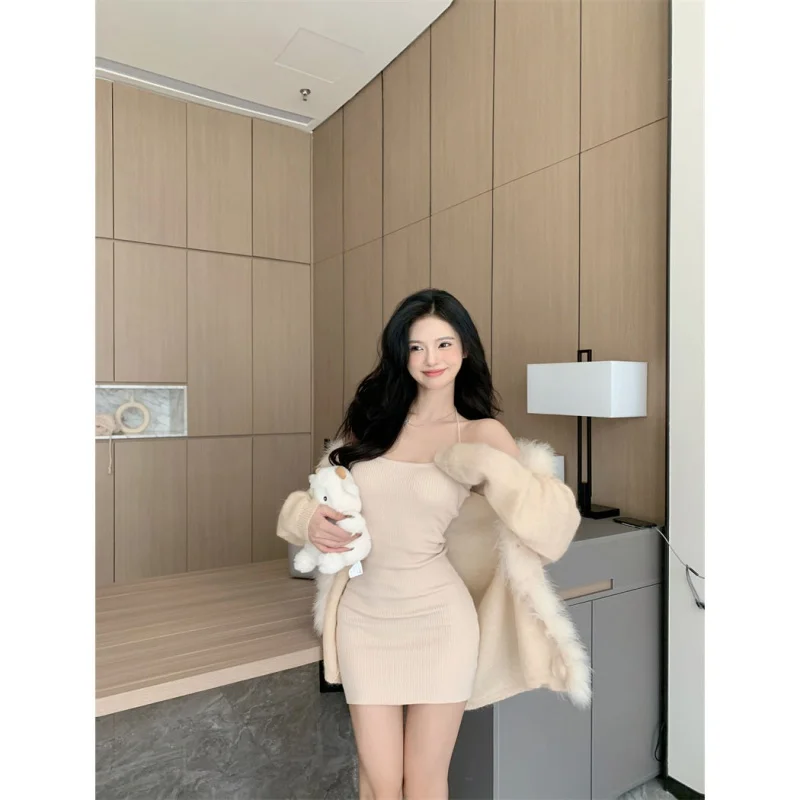 

Dress Women's New Sexy Waist Wrapping Spicy Girl Slim Wrap Arm Short Skirt Pure Lust Style Temperament Fashion