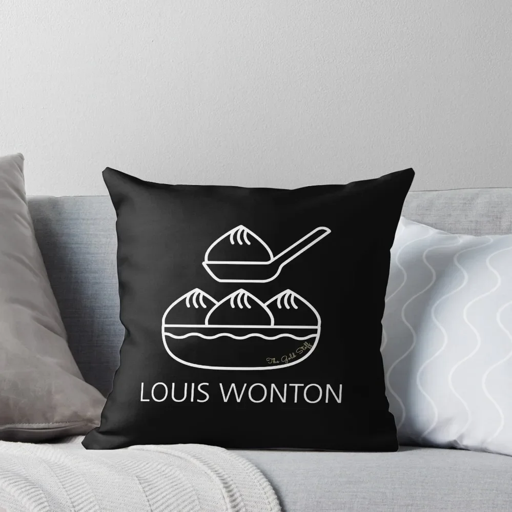 Louis Wonton (Black) x Дизайнерская подушка Foodie Puns Декоративная наволочка Эстетическая