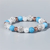 women bracelet natural stone cracked crystal agates bracelet trendy yoga beads charm braclelet jewelry female birthday gift