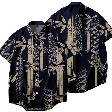 

Мужская летняя рубашка с коротким рукавом и 3D-принтом