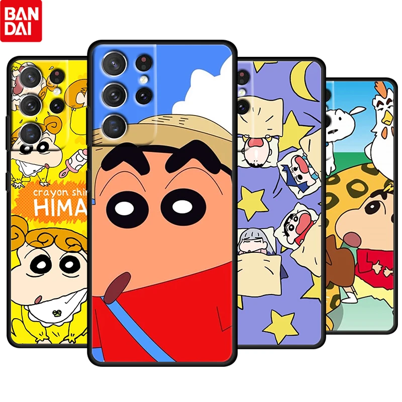 

Crayon Shinchan Cute For Samsung Galaxy S22 S21 S20 Ultra Plus Pro S10 S9 S8 S7 4G 5G Soft TPU Black Phone Case Funda Capa Cover