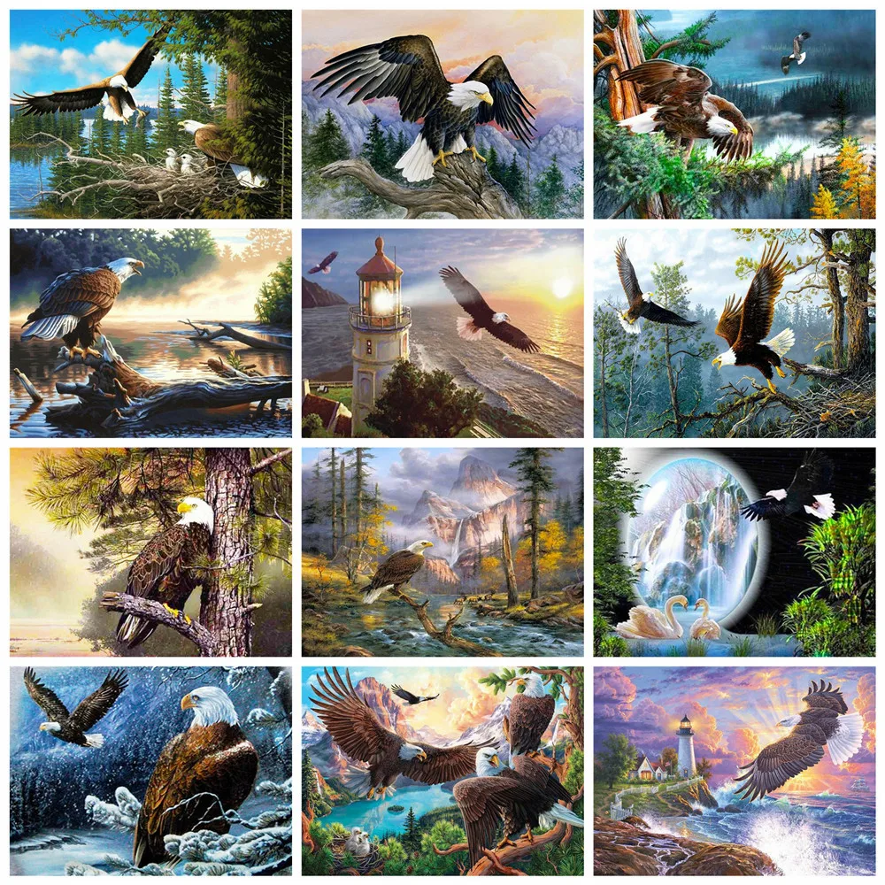 

5D Diamond Painting Eagle Full Drill /Round Diamond Mosaic Embroidery Animal Creative Hobbies