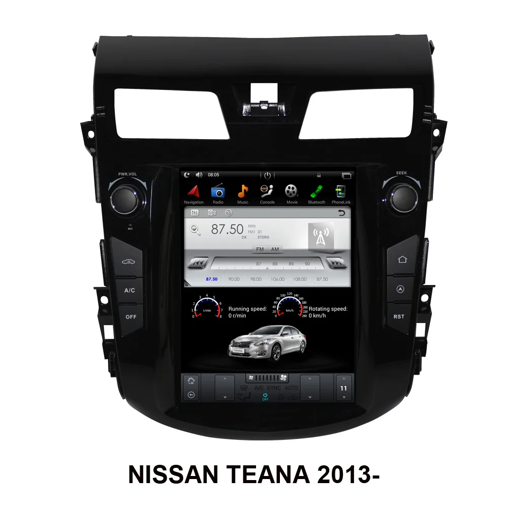 

Вертикальный Автомобильный GPS-навигатор в стиле Tesla Android 9,0 для NISSAN TEANA 2013-радио, стерео, мультимедийный плеер с Bluetooth, Wi-Fi