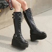 lapolaka 2022 cool fashion platform high boots knee high boots strap buckle design keep warm in autumn and winter women boots