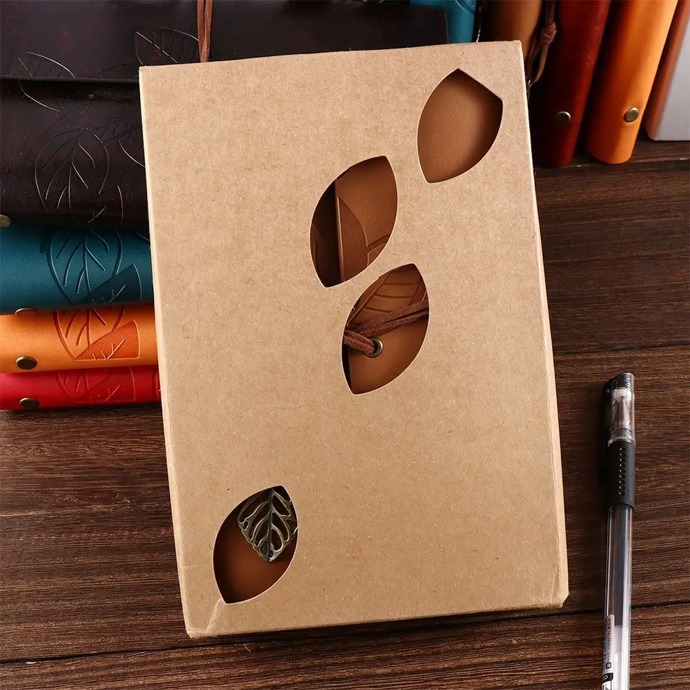 

School Supplies Office Binder Kraft Sketchbook Diary Loose leaf Spiral Note Book Vintage Notebook PU Leather Paper Replaceable