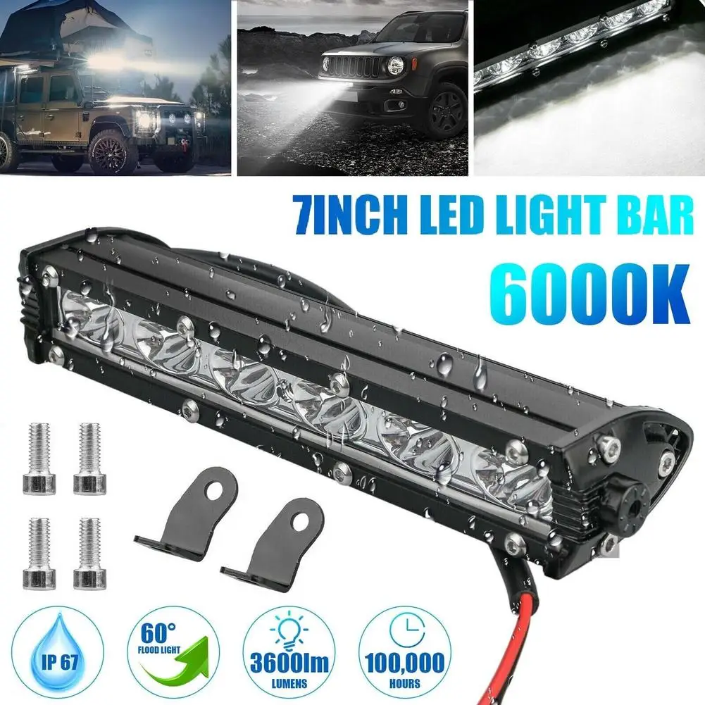 

7" 18W Spotlight LED Work Light Bar Lamp 3600LM 6000K Driving Fog Light For Off Road Vehicle 4WD Car Truck