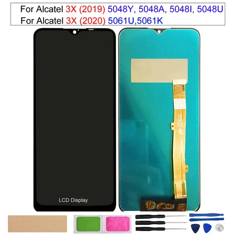 ЖК-дисплей с сенсорным экраном дигитайзер в сборе, для Alcatel 3X 2019 5048Y 504