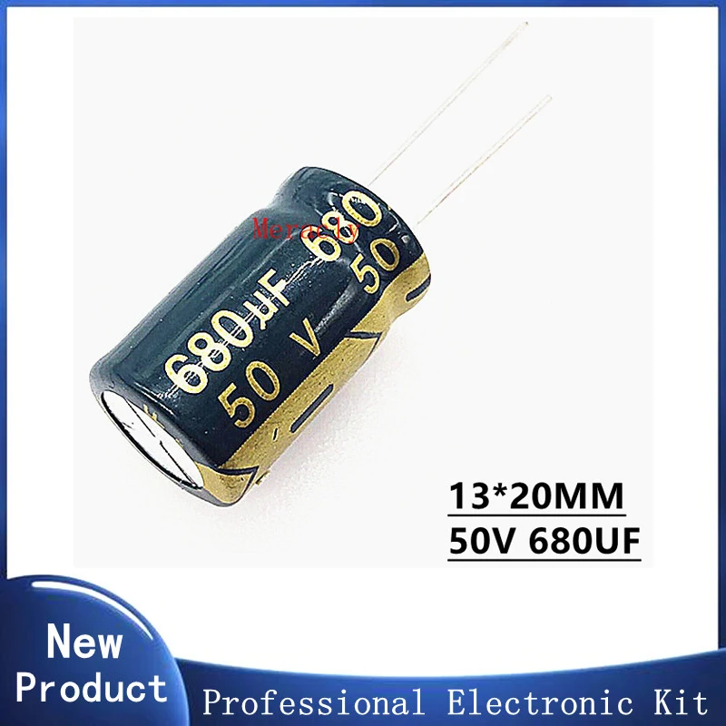 

5PCS 50V 680UF 20% High frequency and low impedance in-line aluminum electrolytic capacitors long life Brand new authentic