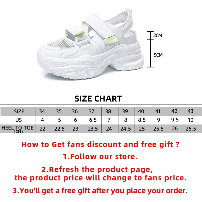 7CM Women Sandals 2023 Mesh Hook&Loop Comfy Platform Soft Women Lightweight Casual Beach Summer Sandals Outdoor Female Sandals