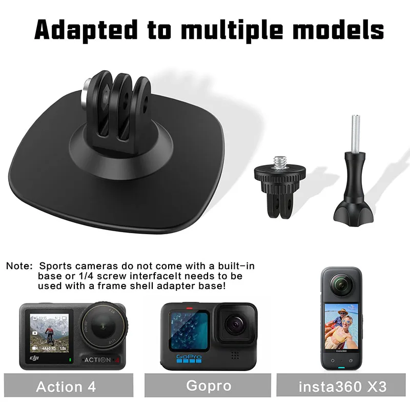 Фиксирующее основание для спортивной экшн-камеры Insta360 X 4 3 2 Gopro 12/11/10/9 шлем