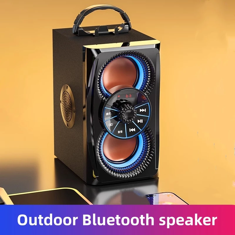 Wireless Super Bass Portable Bluetooth Loudspeaker RGB Lamp Outdoors Karaoke Party Speakers with Mic Caixa De Som Retro Boombox
