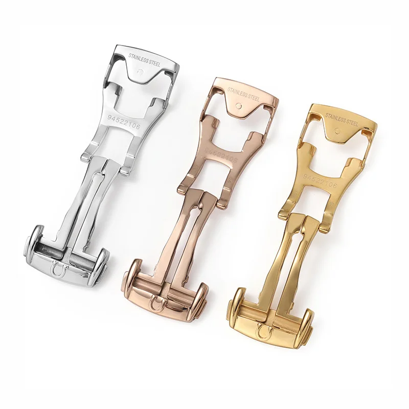 Stainless Steel 16mm 18mm 20mm Strap Suitable For Omega Watch Clasp Accessories Buckle Silver Rose Gold Folding |