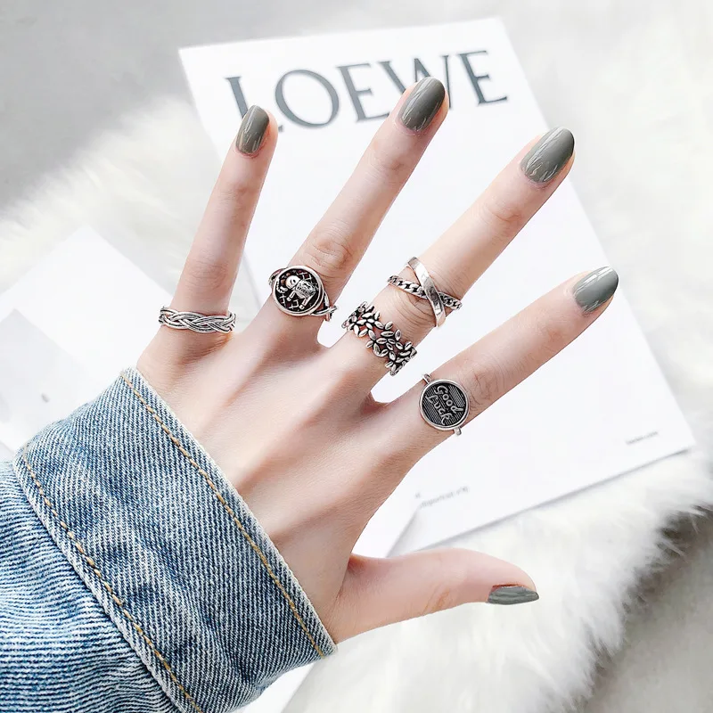 

FMILY Minimalist Elephant Ring S925 Sterling Silver Retro Fashion New Trendy Cool Hip-hop Punk Jewelry for Girlfriend Gift