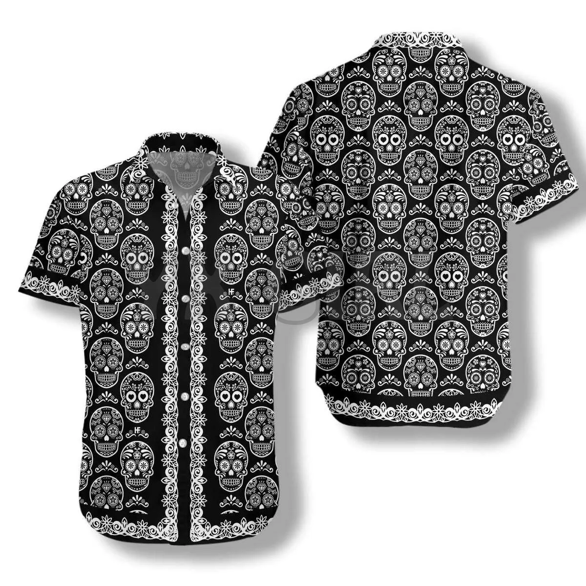 Funny Mexican Skull 3D All Over Printed Hawaiian Shirt Men's For Women's Harajuku Casual Shirt Unisex