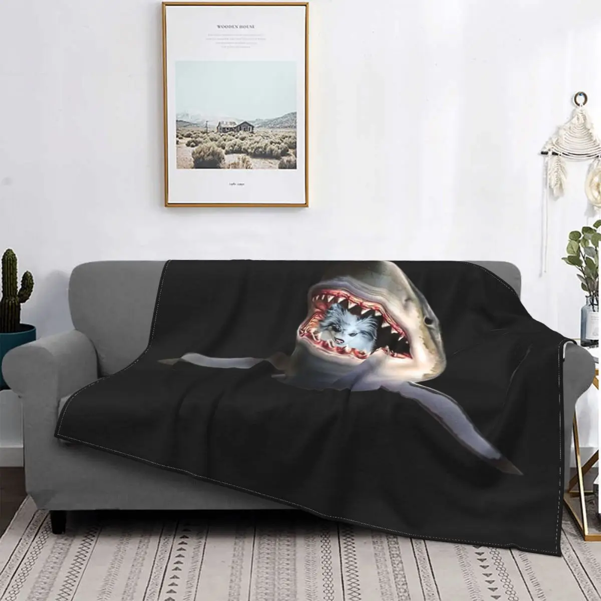 

Hai Rescues Kleinspitz-Manta a cuadros para cama, colcha con capucha, manta para cama