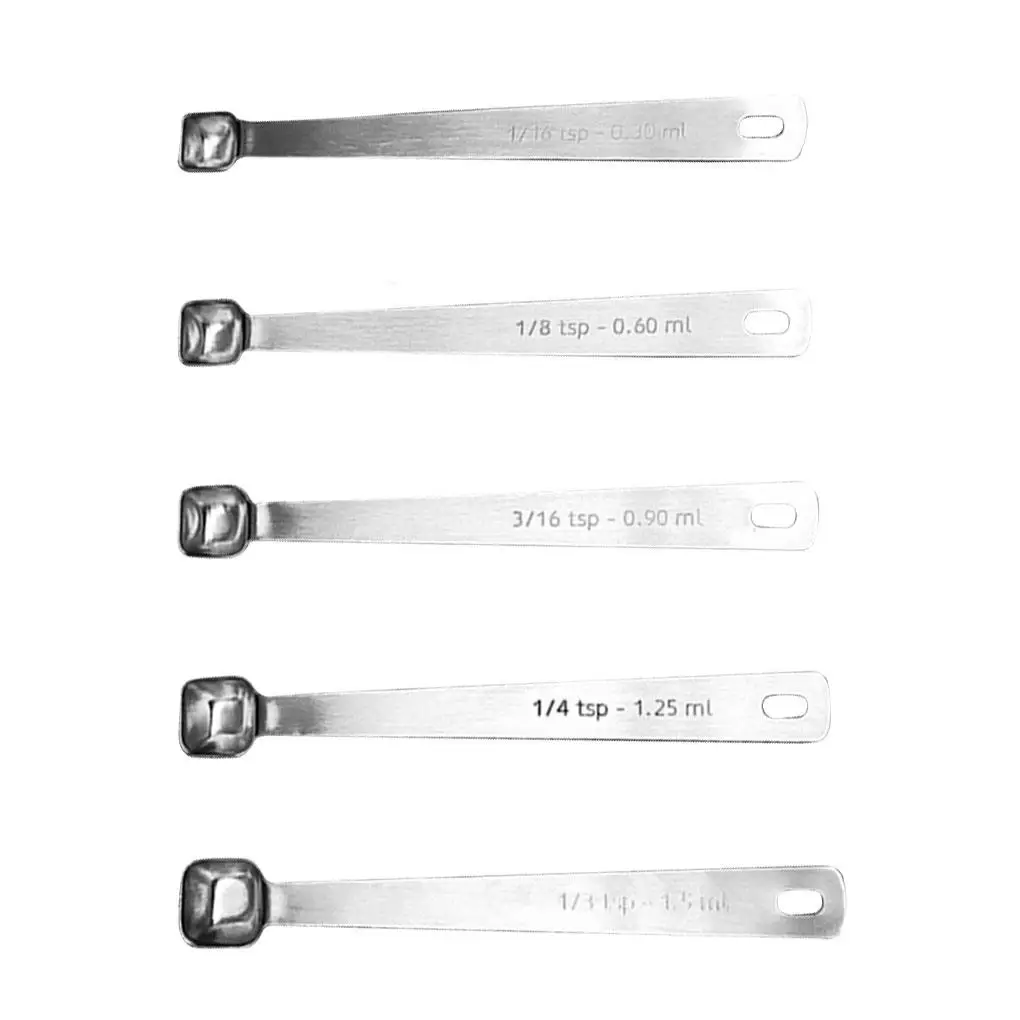 

5pcs/set Measuring Spoons Mini Stainless Steel Graduated Measure Scoops Kitchen Accessory