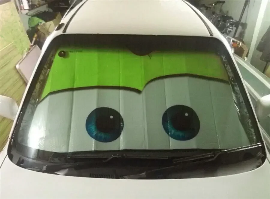 Мультяшный большой глаз переднего окна автомобиля лобовое стекло козырек от