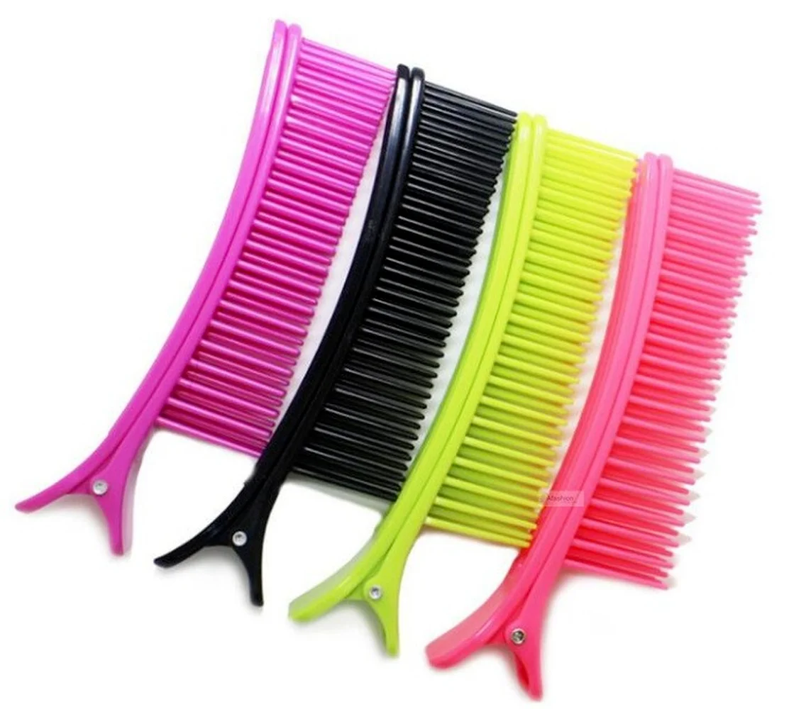 

2 stücke Kunststoff Haar Clip mit Kamm Zähne Clip Dauerwelle Haar Separaten Styling Werkzeuge Zubehör