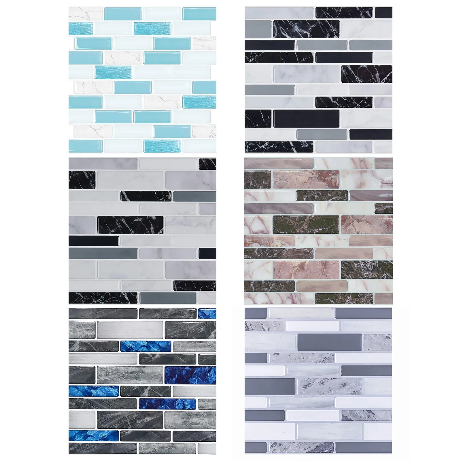 10 шт. плоская мраморная мозаика тисненая плитка наклейка для кухни ванной