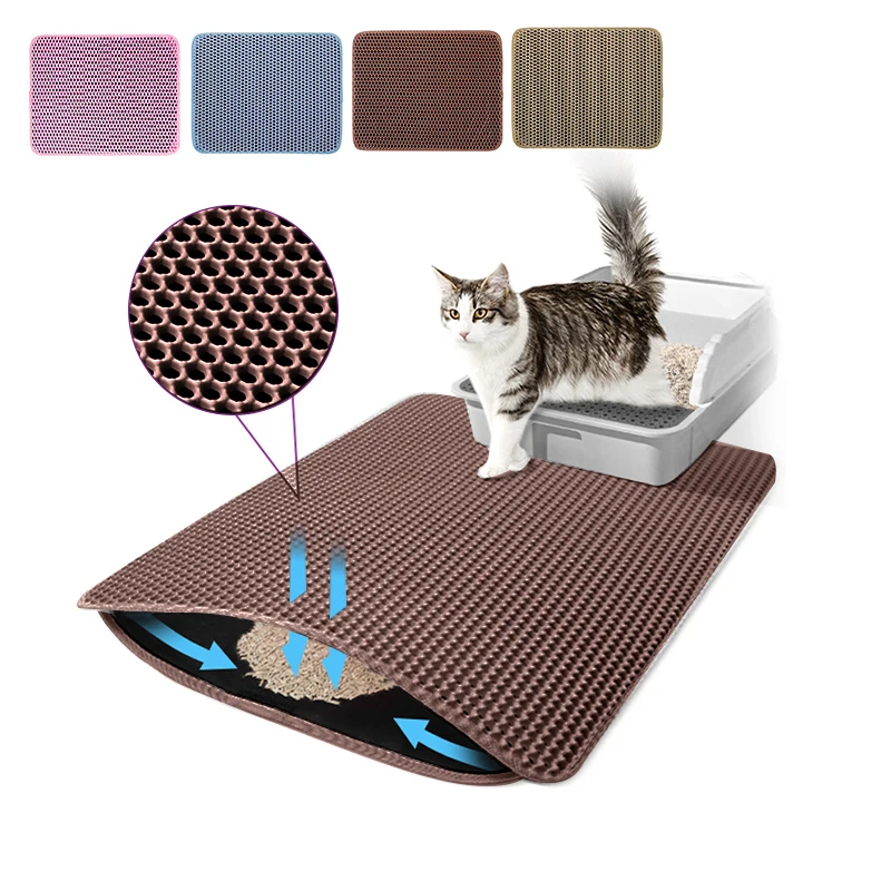 

Cat Litter Mat Waterproof EVA Double Layer Litter Box Pad Non-slip Sand Clean Washable Bed Mats Pet Toilet Accessories Supplies