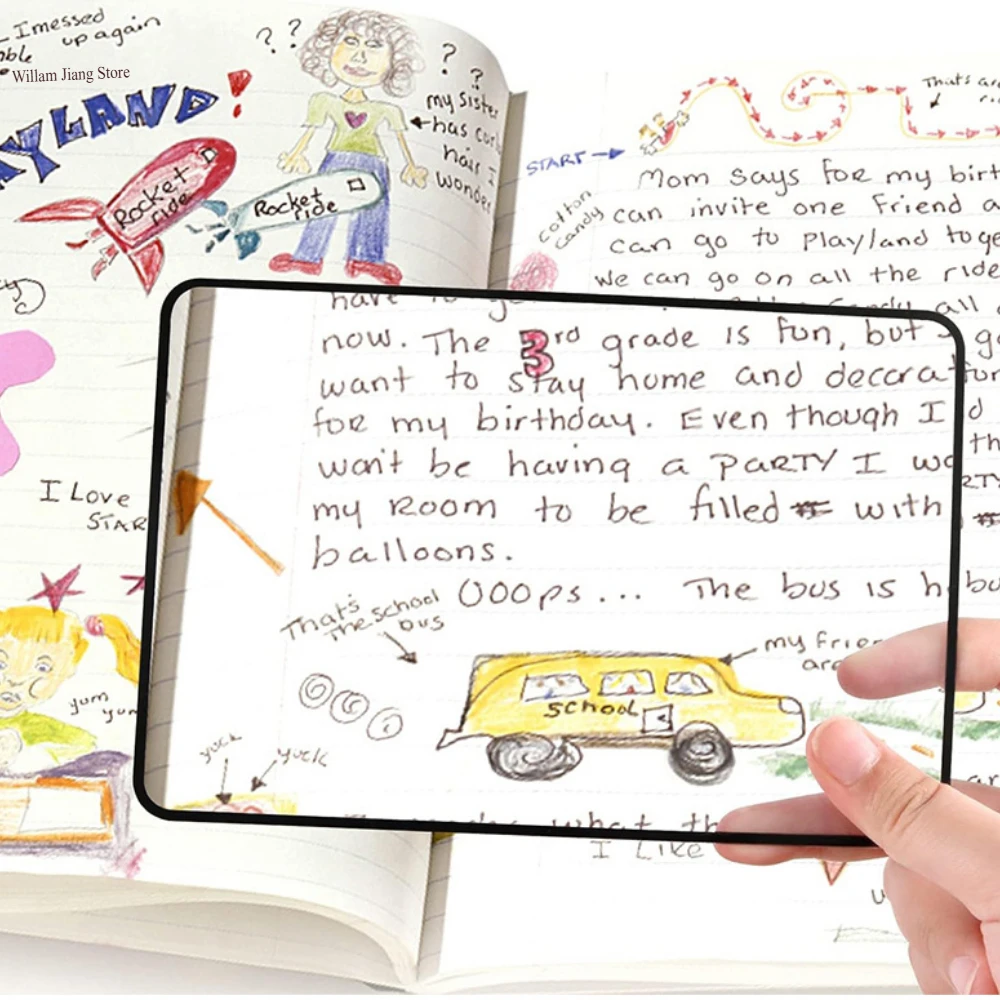 7x4 7 дюйма большое бумажное увеличительное стекло помощь для чтения стеклянные