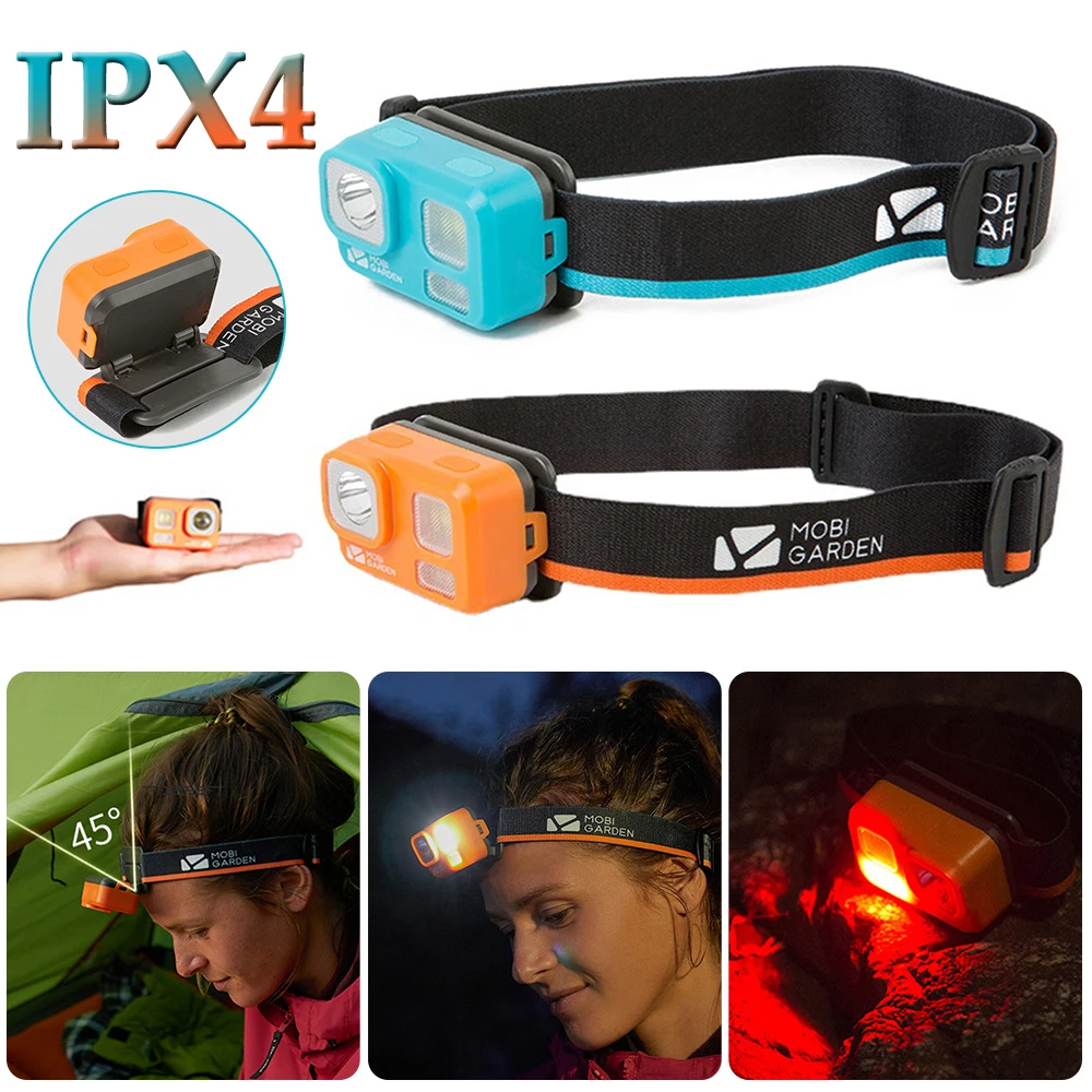 

MOBI Portable Outdoor Flashlight 4 Lighting Modes Forehead Flashlight W/ Detachable Headband for Camping Running Cycling Fishing