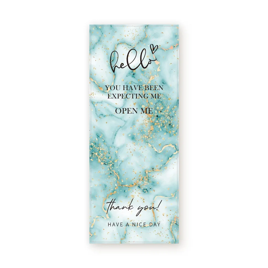 50PCS Rectangle Gift Box Seal Label Thank You Self-adhesive Sticker Waterproof Greeting Tags Bussiness Packages Supplies - купить по