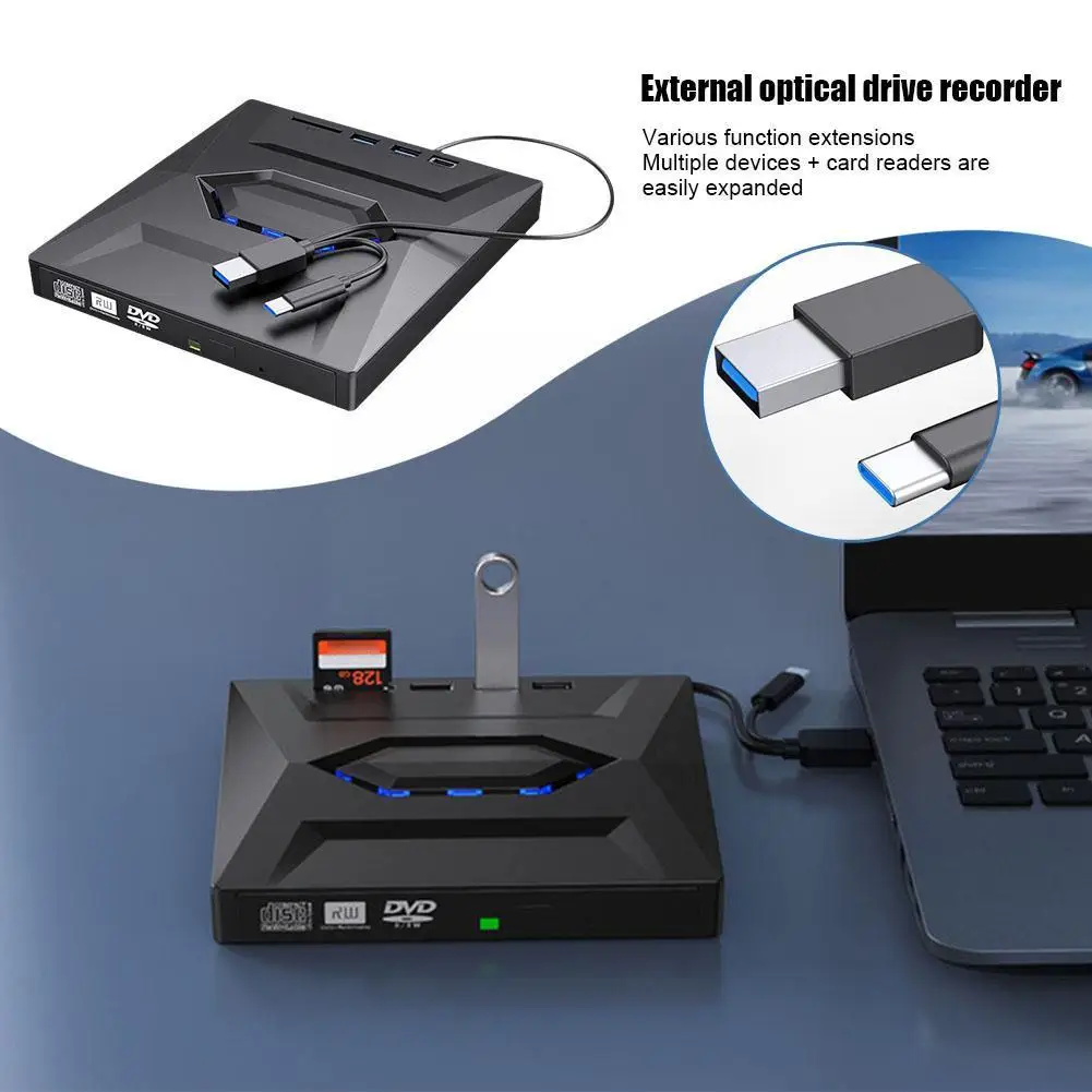

Внешний привод CD/DVD USB 3.0 Type-C 3 в 1, DVD-привод, оптический привод с разъемами SD/TF и USB3.0, оптические приводы для ПК L C5I5