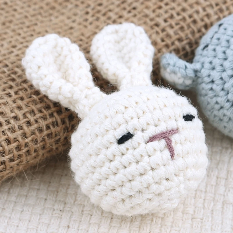

H37A Cute Animal-shaped Crochet Knitting Beads for Pacifier Chain Baby Photograph Props Baby Accessories Lightweight Gift