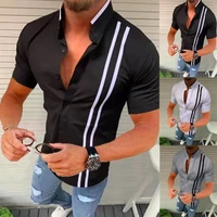 2022 mens business shirt short sleeved slim fit formal stripe casual henry wears stand up shirt shirt size s 3xl