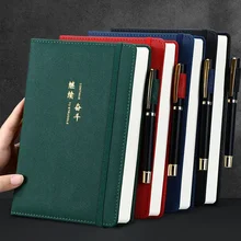 B6 192pages Notebook Super Thick College Students A5 Leather Business Notepad Stationery Retro Diary 2024