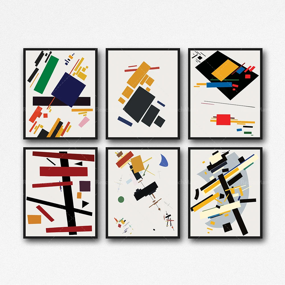 Абстрактный современный плакат Художественная печать от Kazimir Malevich выставочный