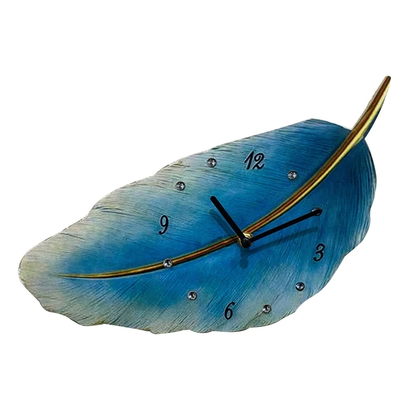 Nordic Vintage Feather Wood Wall Clock Silent Time Clocks Ornament for Home Bedroom Living Room Background Decor Gift Supplies