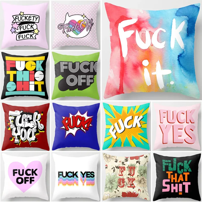 

Funny Word Pillow Covers Colorful Letter Pillowcase Chair Couch Bed Sofa Pillows Case for Girls Room 18x18 Inch Room Aesthetics