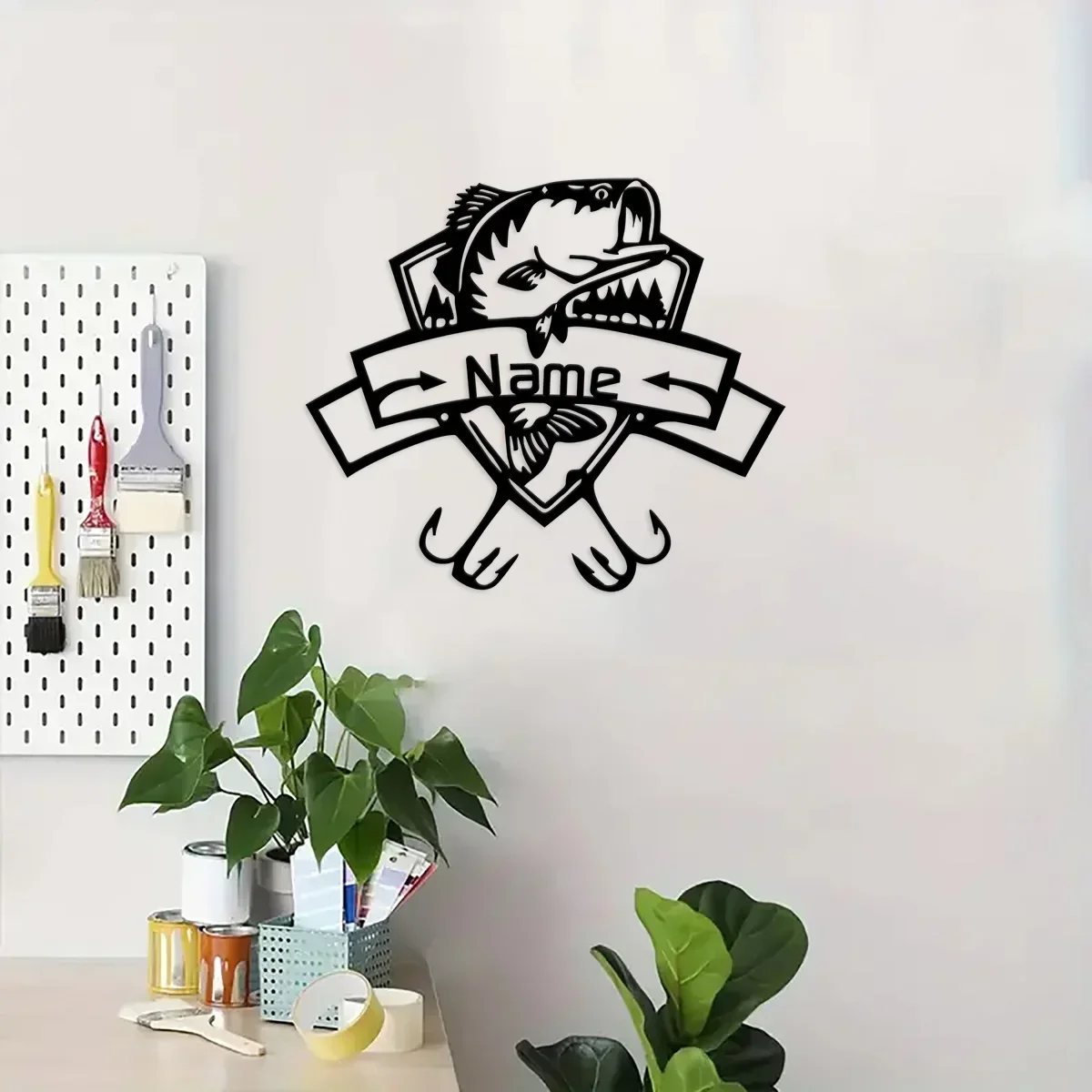 Персонализированная металлическая табличка для рыбалки