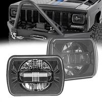 90W Led 5x7" 7X6" Inch Retangular Feixe Farol Com High/Low DRL Square Headlight for Jeep Cherokee XJ Wrangler truck 4X4