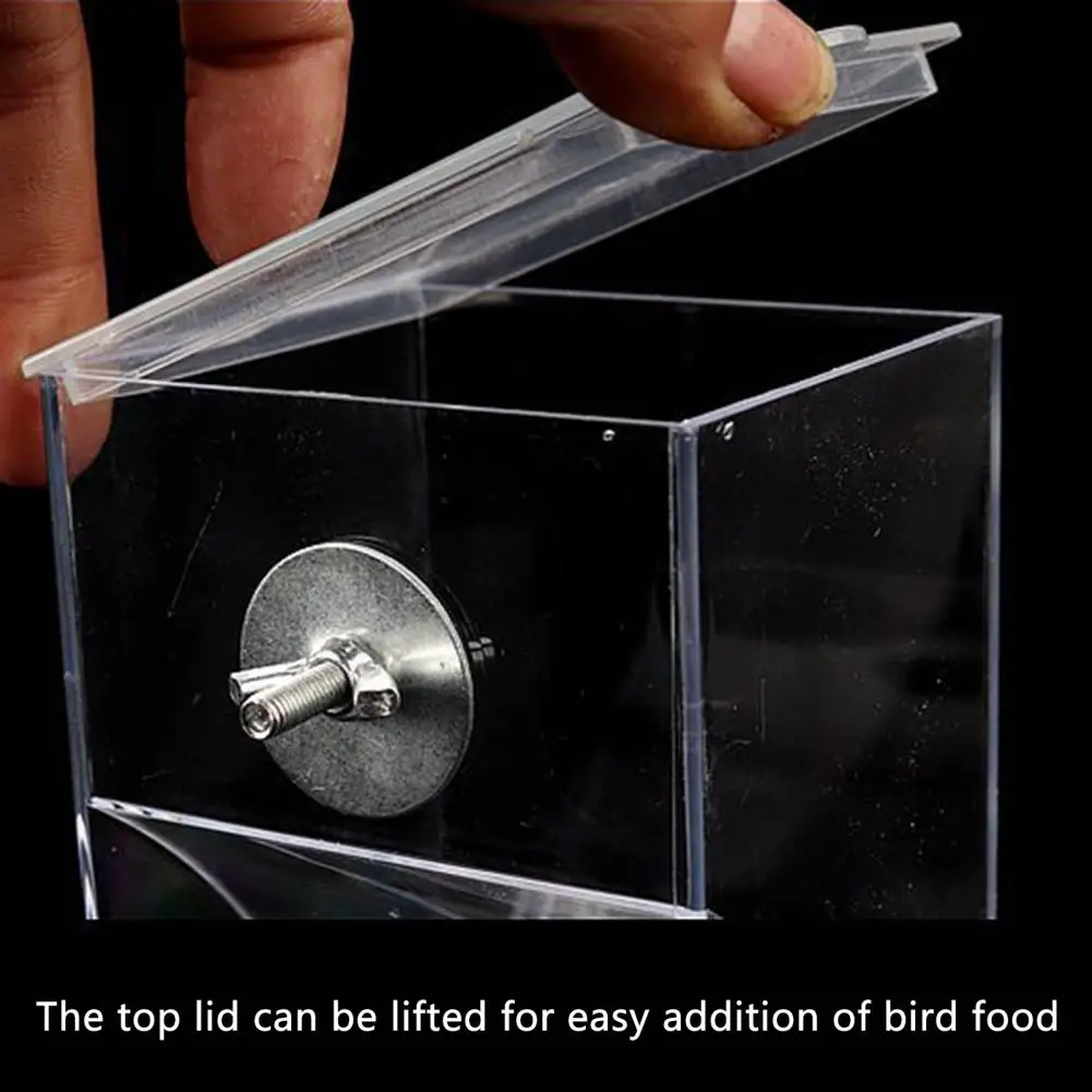 

Large Capacity Transparent Labor-saving Automatic Hanging Good Loading Ability Bird Feeder Food Holder for Garden