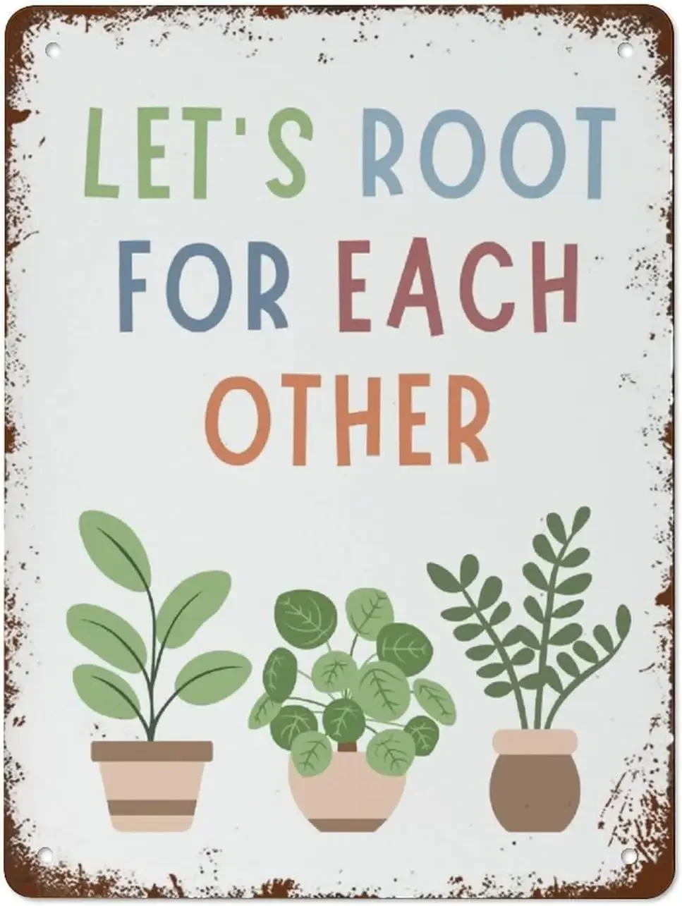 

Let's Root for Each Other Sign Boho Classroom Decor Playroom Wall Art Classroom Poster Best Vintage Fun Home Decor Tin