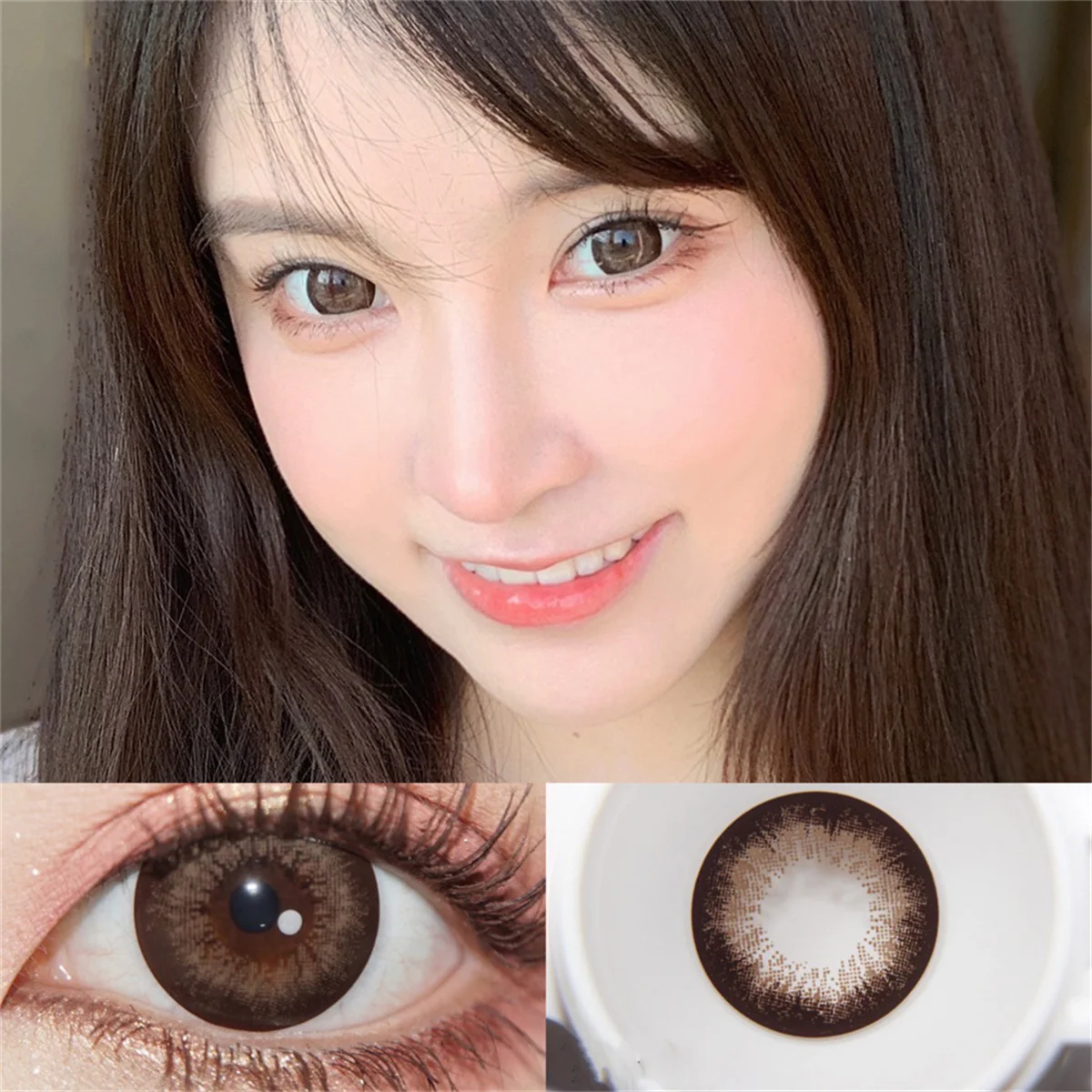 Коричневые цветные контактные линзы Коко для глаз натуральные ежегодные большая
