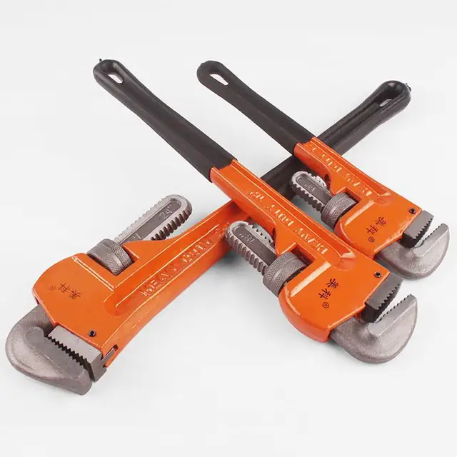 Heavy Duty Straight Pipe Wrench 8in/10in/12in/14in Plumbing Wrenches Universal Adjustable Pipe Clamp Pliers Plumber Spanner Tool 1