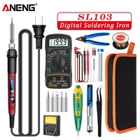 aneng sl103 digital electric soldering iron useu plug adjustable temperature display welding tool portable electrocautery