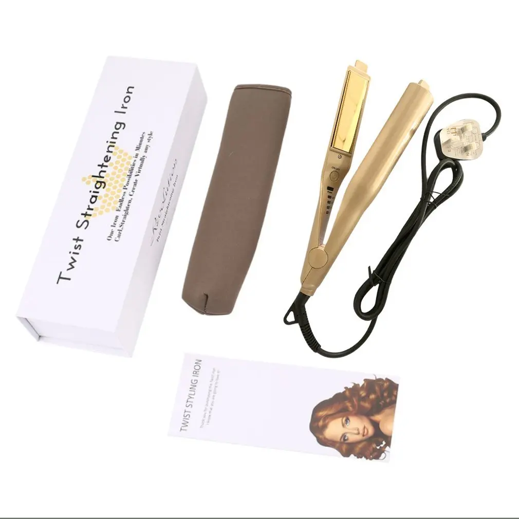 

Professional 2 In 1 Twist Hair Curling & Straightening Iron Hair Straightener Hair Curler Wet & Dry Flat Iron Hair Styler