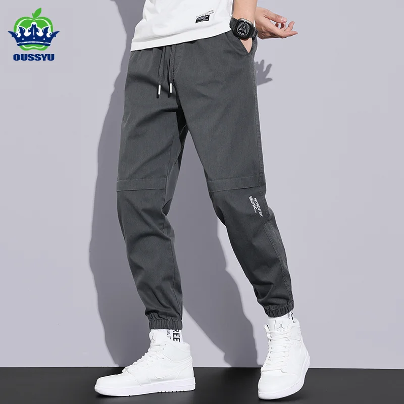 

Spring Summer Cargo Pants Men's Trendy Outdoor Ankle Banded Pant Loose Elastic Waist Overalls Harem Trousers Large size M-4XL