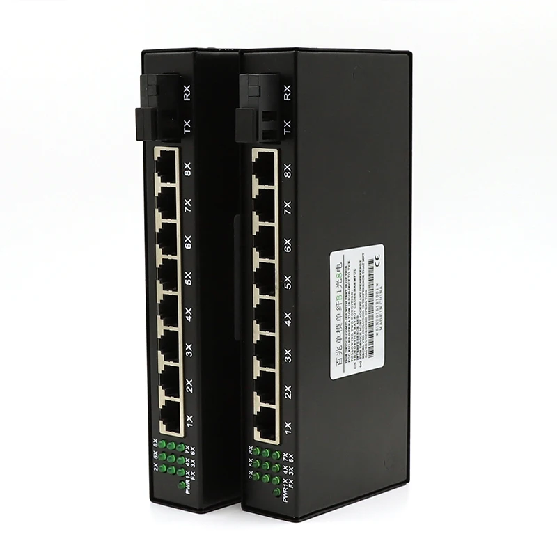 1 пара 10/100 м 8 RJ45 SC одноволоконный оптический медиаконвертер для HD-камеры - купить