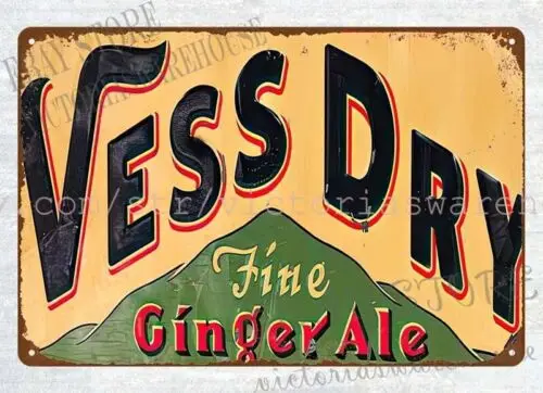 Оловянная репродукция для декора стен Vess сухая Имбирная эль металлический