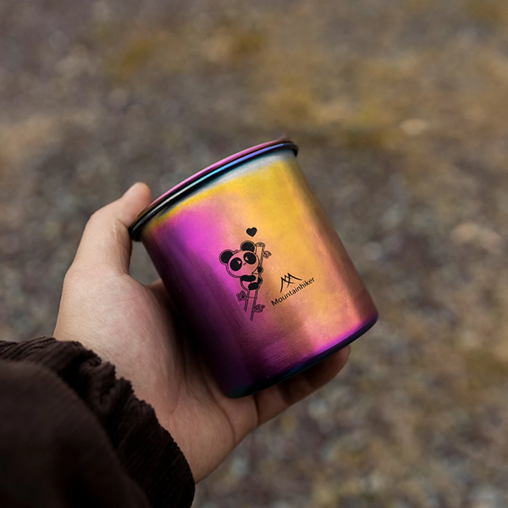 Портативная Уличная Чашка Из Нержавеющей Стали 330 Мл С Крышкой И Складной Ручкой