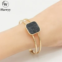 fkewyy punk bracelet for women design geometry jewelry gothic accessories cuff bracelet luxury design jewelry gem square bangle